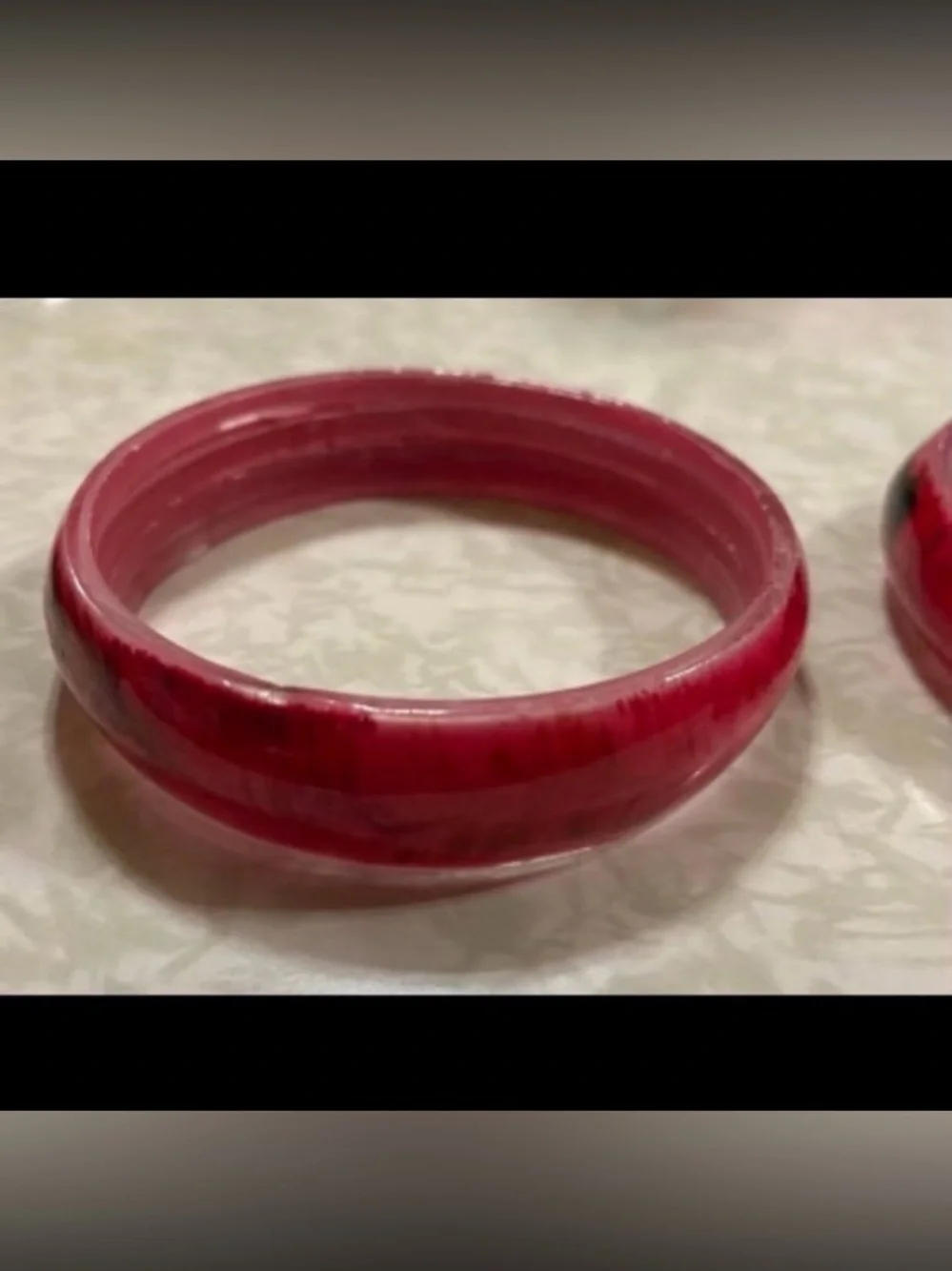 Red Plastic Childs Size Red Bangle Bracelet Set #7750 you get both